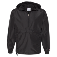 Champion Unisex Packable Anorak Jacket, Black, Front view