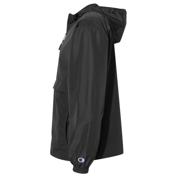 Champion Unisex Packable Anorak Jacket, Black, Left Sleeve view