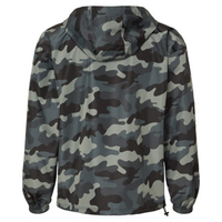 Champion Unisex Packable Anorak Jacket, Concrete Camo, Back view