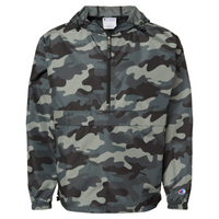 Champion Unisex Packable Anorak Jacket, Concrete Camo, Front view