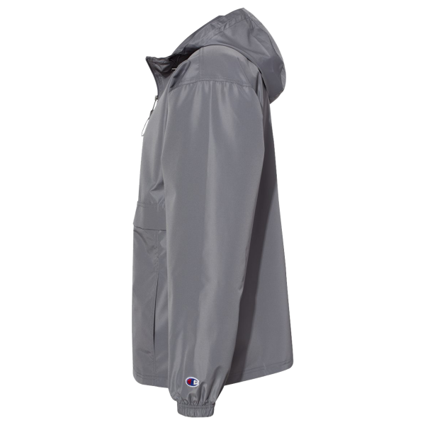 Champion Unisex Packable Anorak Jacket, Graphite, Left Sleeve view