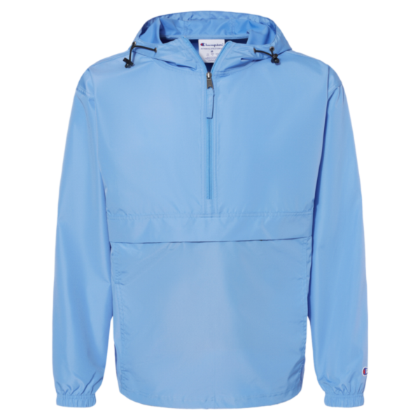 Champion Unisex Packable Anorak Jacket, Light Blue, Front view