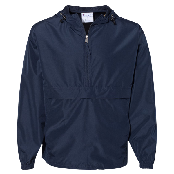 Champion Unisex Packable Anorak Jacket, Navy, Front view
