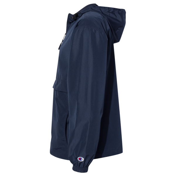 Champion Unisex Packable Anorak Jacket, Navy, Left Sleeve view