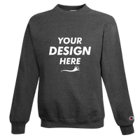 Champion Unisex Powerblend® Crewneck Sweatshirt, Charcoal Heather, Front view, Mockup