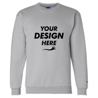 Champion Unisex Powerblend® Crewneck Sweatshirt, Light Steel, Front view, Mockup