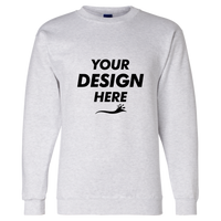 Champion Unisex Powerblend® Crewneck Sweatshirt, Silver Grey, Front view, Mockup