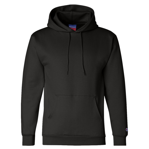 Champion Unisex Powerblend® Hooded Sweatshirt, Black, Front view