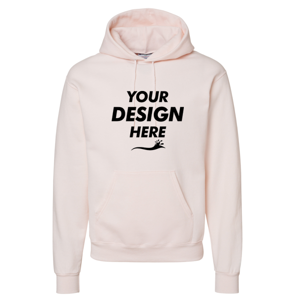 Champion Unisex Powerblend® Hooded Sweatshirt, Body Blush, Front view, Mockup