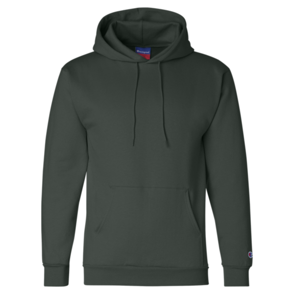 Champion Unisex Powerblend® Hooded Sweatshirt, Dark Green, Front view
