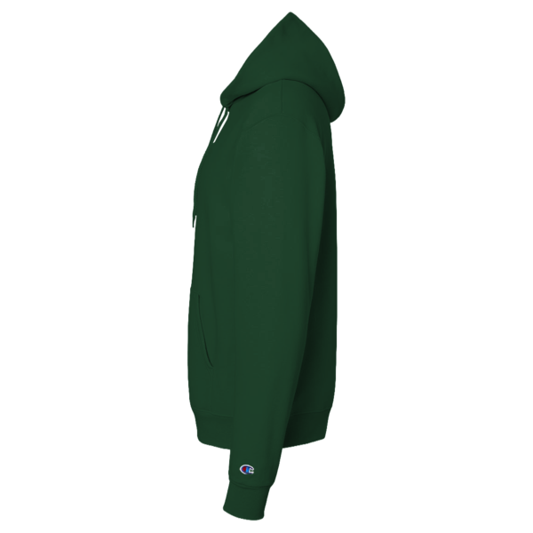 Champion Unisex Powerblend® Hooded Sweatshirt, Dark Green, Left Sleeve view