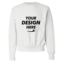 Champion Unisex Reverse Weave® Crewneck Sweatshirt, White, Front view, Mockup