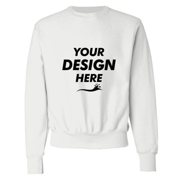 Champion Unisex Reverse Weave® Crewneck Sweatshirt, White, Front view, Mockup