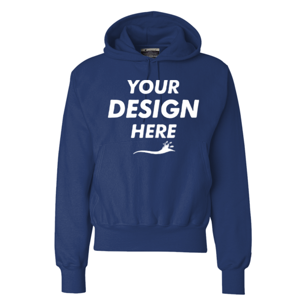 Champion Unisex Reverse Weave® Hooded Sweatshirt, Athletic Royal, Front view, Mockup