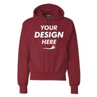 Champion Unisex Reverse Weave® Hooded Sweatshirt, Cardinal, Front view, Mockup