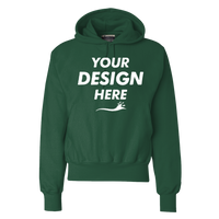 Champion Unisex Reverse Weave® Hooded Sweatshirt, Dark Green, Front view, Mockup