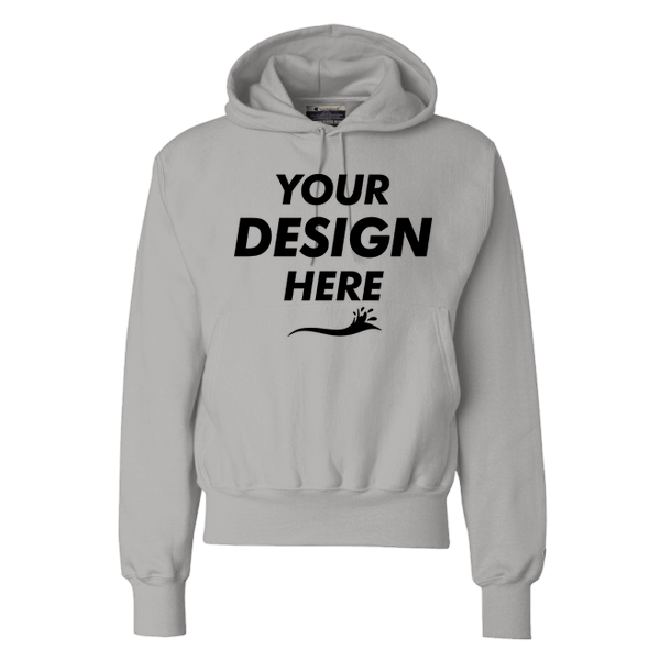 Champion Unisex Reverse Weave® Hooded Sweatshirt, Silver Grey, Front view, Mockup
