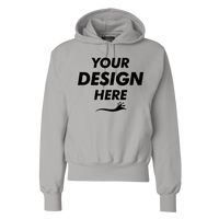 Champion Unisex Reverse Weave® Hooded Sweatshirt, Silver Grey, Front view, Mockup
