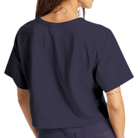 Champion Women's Heritage Jersey Crop T-Shirt, Navy, Back view