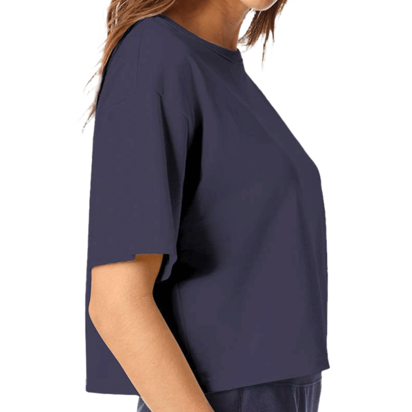Champion Women's Heritage Jersey Crop T-Shirt, Navy, Right Sleeve view