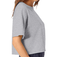 Champion Women's Heritage Jersey Crop T-Shirt, Oxford Grey, Right Sleeve view