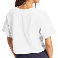 Champion Women's Heritage Jersey Crop T-Shirt, White, Back view
