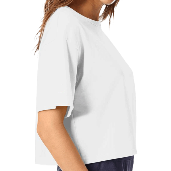 Champion Women's Heritage Jersey Crop T-Shirt, White, Right Sleeve view