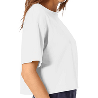 Champion Women's Heritage Jersey Crop T-Shirt, White, Right Sleeve view