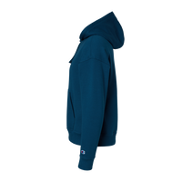 Champion Women's Powerblend® Hooded Sweatshirt, Late Night Blue, Left Sleeve view