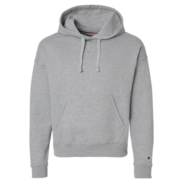 Champion Women's Powerblend® Hooded Sweatshirt, Light Steel, Front view