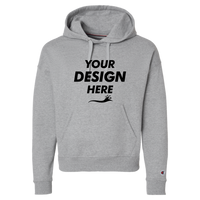 Champion Women's Powerblend® Hooded Sweatshirt, Light Steel, Front view, Mockup