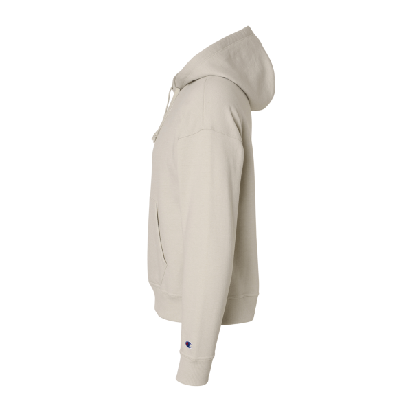 Champion Women's Powerblend® Hooded Sweatshirt, Sand, Left Sleeve view