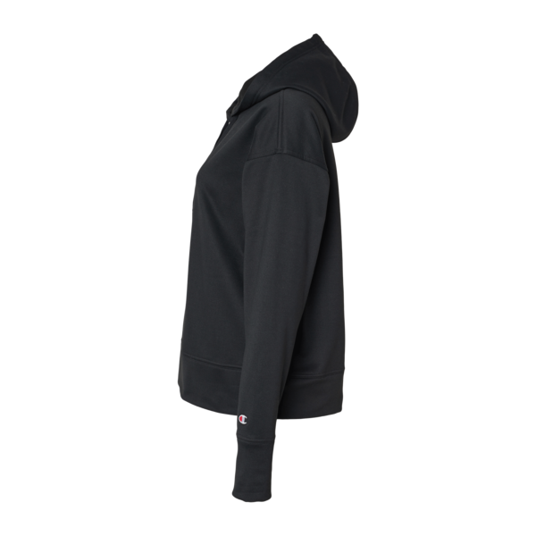 Champion Women's Sport Hooded Sweatshirt, Black, Left Sleeve view