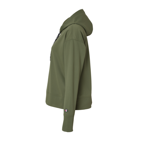 Champion Women's Sport Hooded Sweatshirt, Fresh Olive, Left Sleeve view