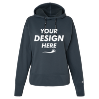 Champion Women's Sport Hooded Sweatshirt, Stealth, Front view, Mockup