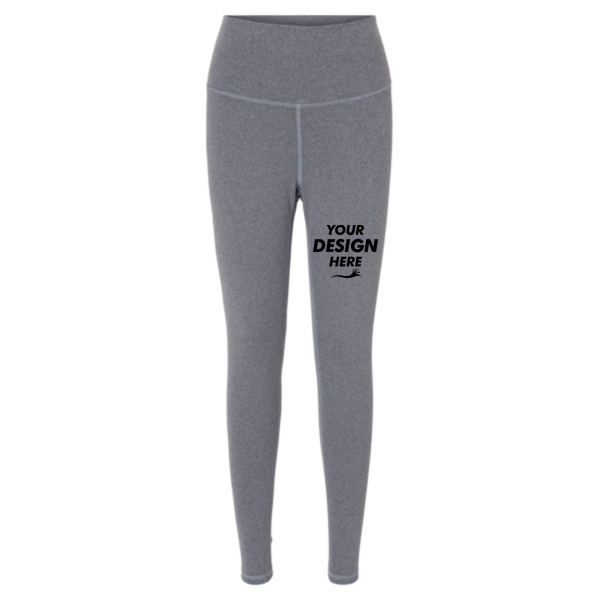 Champion Women's Sport Soft Touch Leggings, Ebony Heather, Front view, Mockup