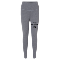 Champion Women's Sport Soft Touch Leggings, Ebony Heather, Front view, Mockup