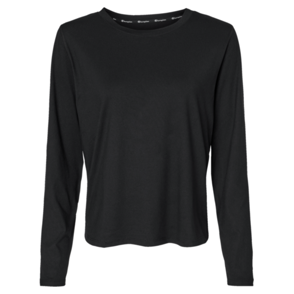 Champion Women's Sport Soft Touch Long Sleeve T-Shirt, Black, Front view