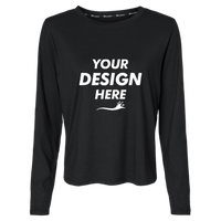 Champion Women's Sport Soft Touch Long Sleeve T-Shirt, Black, Front view, Mockup