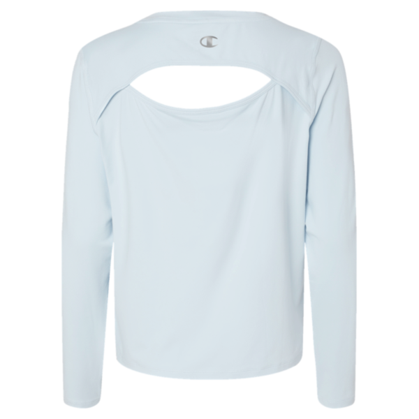 Champion Women's Sport Soft Touch Long Sleeve T-Shirt, Collage Blue, Back view