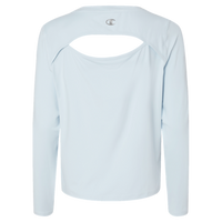 Champion Women's Sport Soft Touch Long Sleeve T-Shirt, Collage Blue, Back view