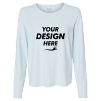 Champion Women's Sport Soft Touch Long Sleeve T-Shirt, Collage Blue, Front view, Mockup
