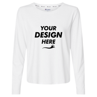 Champion Women's Sport Soft Touch Long Sleeve T-Shirt, White, Front view, Mockup