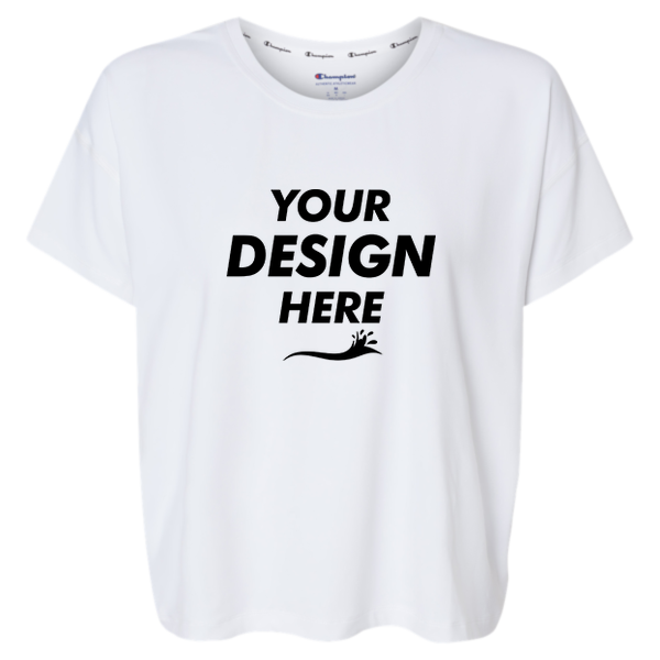 Champion Women's Sport Soft Touch T-Shirt, White, Front view, Mockup