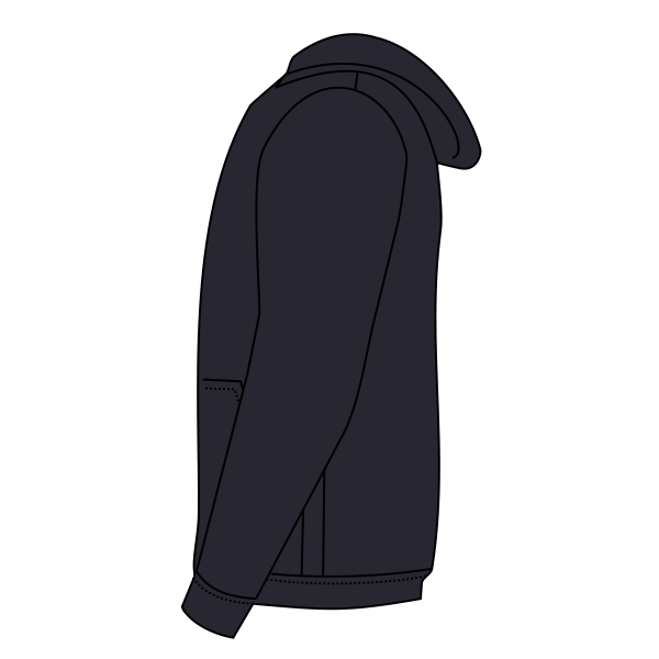 Champion Youth Powerblend® Hooded Sweatshirt, Navy, Left Sleeve (Long) view