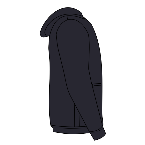 Champion Youth Powerblend® Hooded Sweatshirt, Navy, Right Sleeve (Long) view