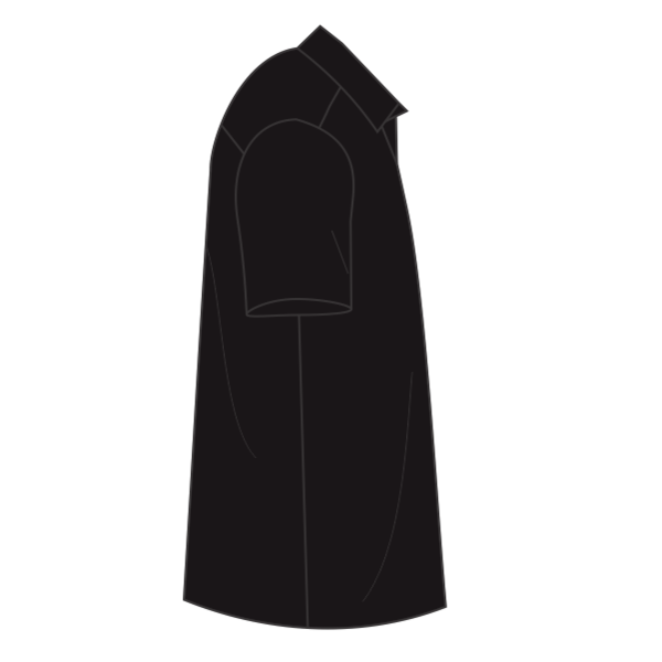Chef Designs Poplin Cook Shirt with Gripper Closures, Black, Right Sleeve (Short) view