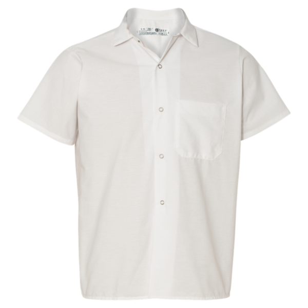 Chef Designs Poplin Cook Shirt with Gripper Closures, White, Front view