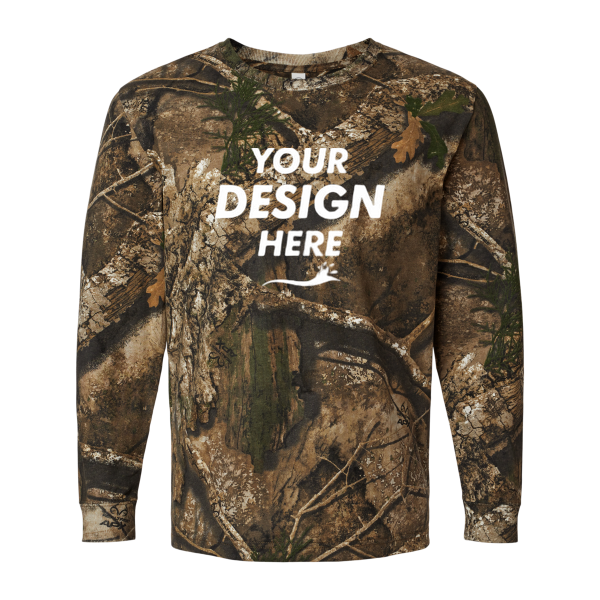 Code Five Men's Realtree® Camo Long Sleeve T-Shirt, Real Tree Apx, Front view, Mockup