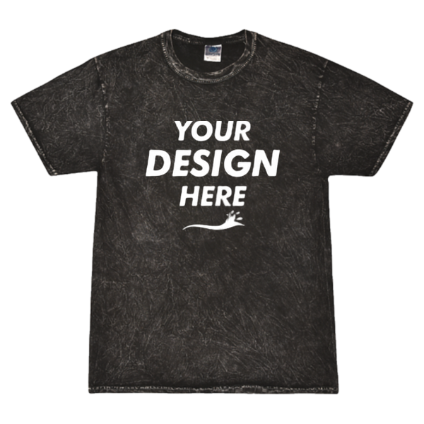 Colortone Unisex Mineral Wash T-Shirt, Mineral Black, Front view, Mockup